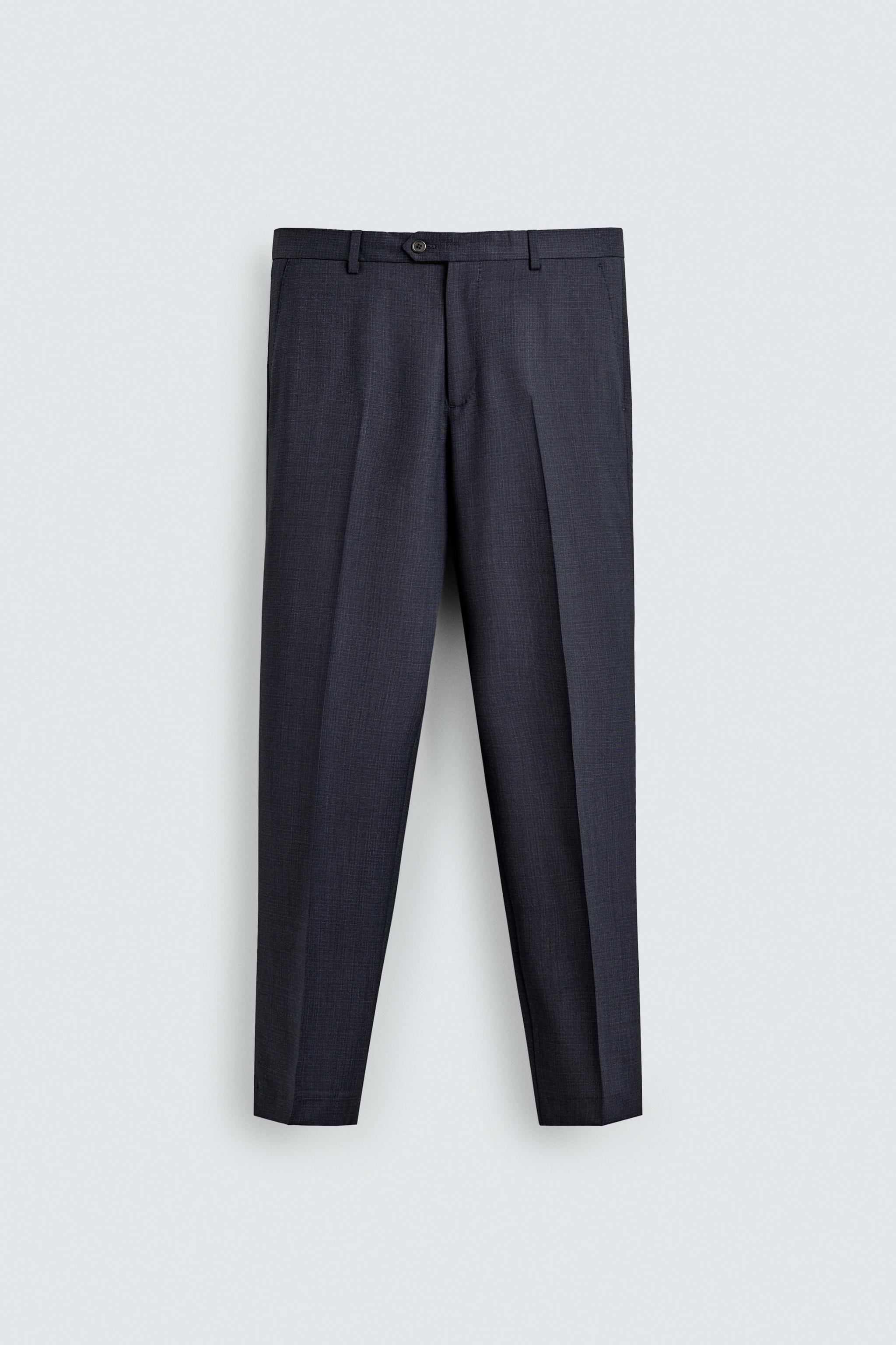 REGULAR FIT 100% WOOL SUIT PANTS